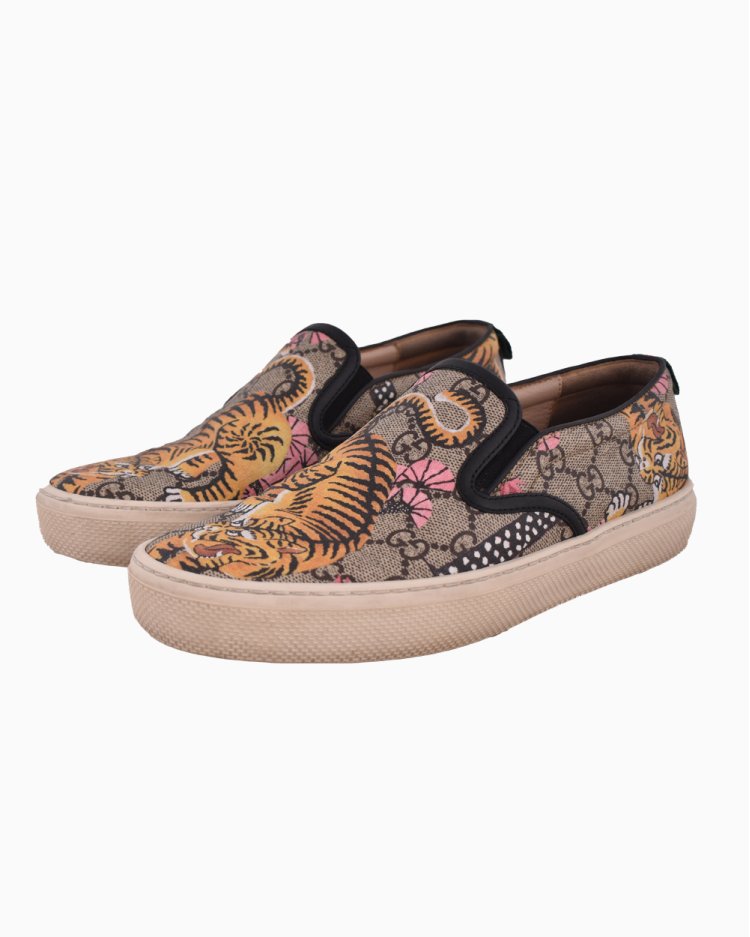 Slip On Gucci Monograma Tiger Rosa Feminino